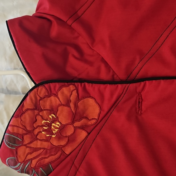 NWT Belle Baili Red Floral Women's Embroidered Floral Jacket XXL - Picture 15 of 16